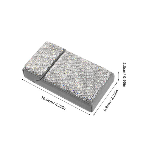 Silver PU Mini Case for Men Stylish Bling Flip Top 1