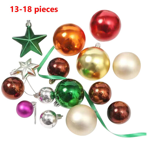 Christmas Tree Decor Set Red White Balls Snowflake Shoes 1