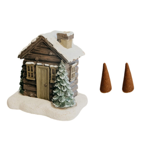 Θυμιατήριο Χριστουγεννιάτικης Ρητίνης Snow Cottage με 2 Στικς 1