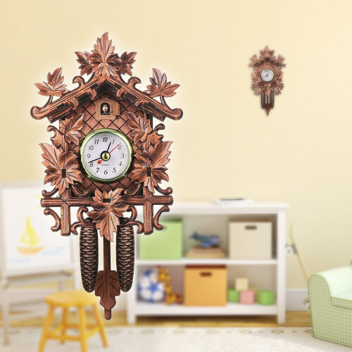 Reloj de pared de cuco de madera estilo vintage 2