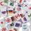 1Set Compact Mahjong Set with Flag Pattern Tiles for 4
