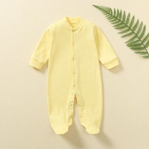 Nyfødt Unisex Footed Romper Gul 3-6 Måneder 1