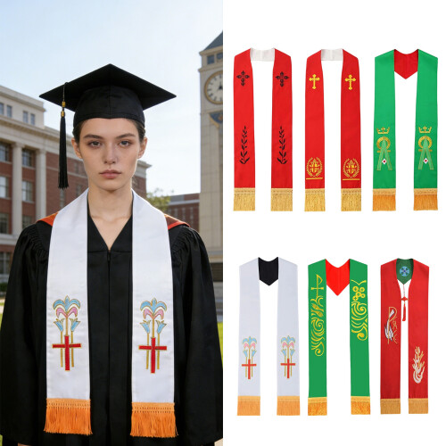 Bachelor's Graduation Stole Features Sacred Embroidered-S 9 2