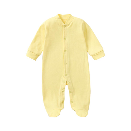 Nyfødt Unisex Footed Romper Gul 3-6 Måneder 2