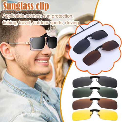Night Vision Anti-Glare Polarized Clip-On Sunglasses 1