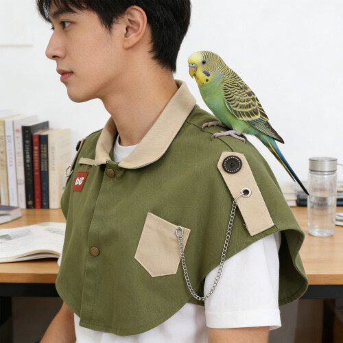 Green Fabric Parrot Shoulder Guard Washable Bird Training Cape 2