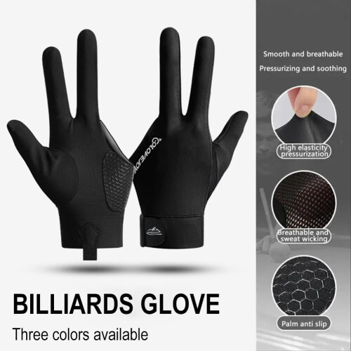 Biljarthandschoen met drie vingers, antislip, polyester 2