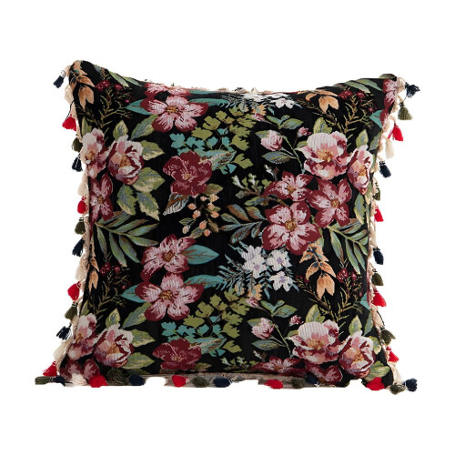 Marokkansk pudebetræk polyester sort 45x45cm 1