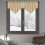 Yulier Beige Kitchen Curtains Solid Print 51 x 24 In 5