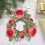 Artificial Rose Wreath Candle Ring Decorative Holder 12 3