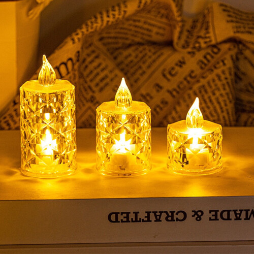 Crystal LED Tea Light Candles with 2 Batteries 2