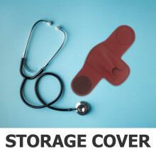 Brown PU Stethoscope Protective Sleeve with Clip