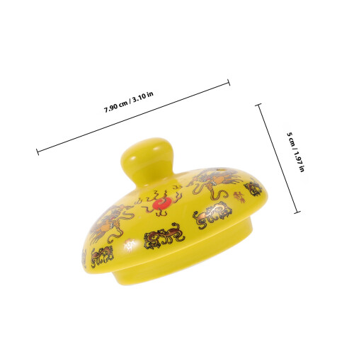 Yellow Ceramic Teapot Lid Replacement Cover for Home Tea Cups 1