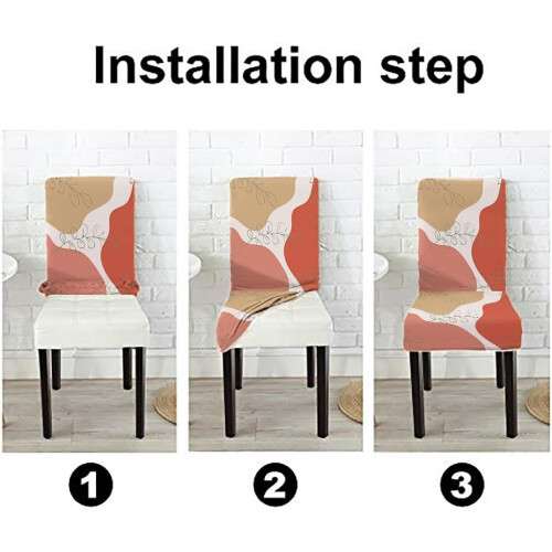 Stretch-Esszimmerstuhlhussen, 4er-Set – Rosa, Orange & 2