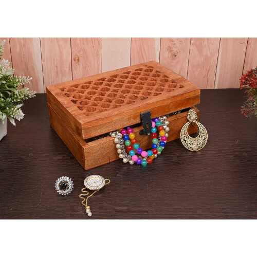 Pudełko ozdobne z drewna mango 9x6x3 cale 2