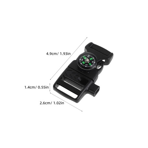 8Pcs Assorted Color Survival Whistle Compass Buckles for Outdoor Use 1