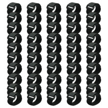 50pcs Reusable Fastening Cable Straps, Hook and Loop Cable Tie Down Straps