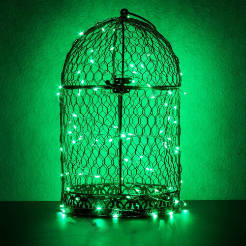 Solar LED String Lights 5m Green, IP65 Waterproof, 8 Modes