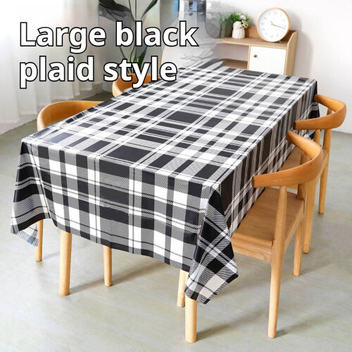 PEVA Disposable Tablecloth 54 x 108 in Checkered Waterproof 1