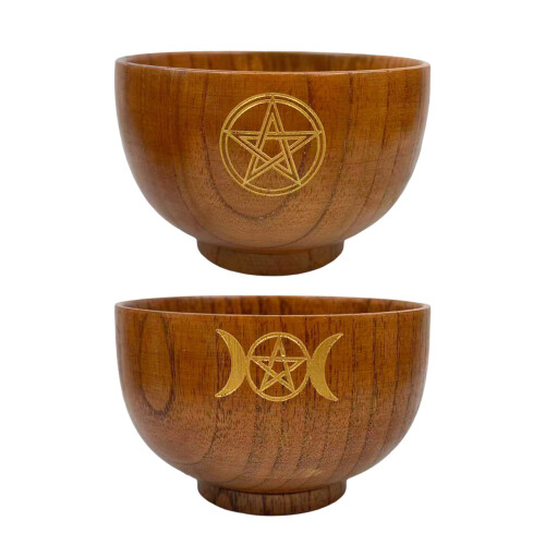 Unique Altar Bowl Decoration Wood Bowls-three phase moon1 1