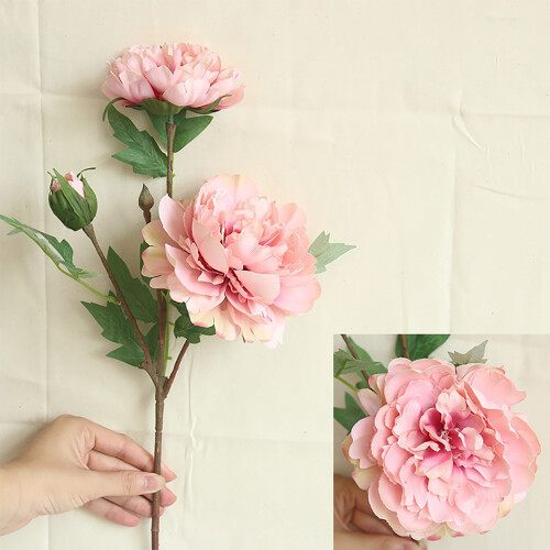 Artificial Peony Bouquets Dark & Light Pink 20.4in 1