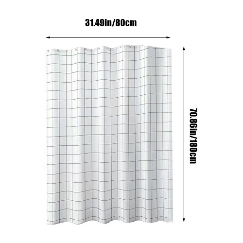 Αδιάβροχη κουρτίνα μπάνιου EVA με ροδέλες 180x80cm Λευκή 2