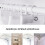 Shower Curtain with Liner and Hooks White Black 4