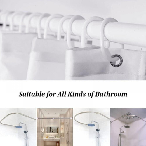 78 x 70 in Waterproof Polyester Shower Curtain with Hooks 1