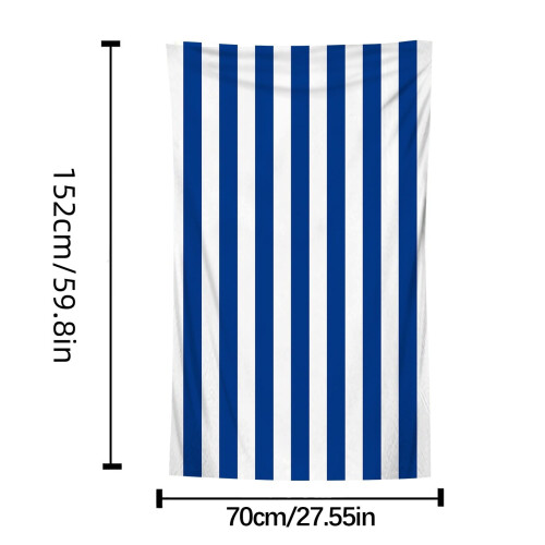 Rantapyyhe Sininen Raidallinen 40x70 tuumaa 2