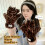 Women Gloves Leopard Pattern Plush Anime Paws-dark leopard 3