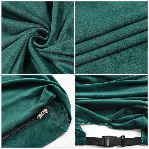 Capa elástica para cadeira com zíper, verde escuro 1