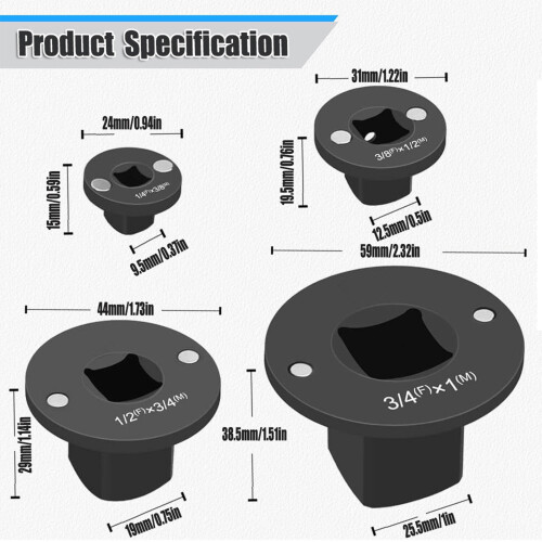 Pack of 4 Efficient Socket Adapters for DIY Projects Various 2