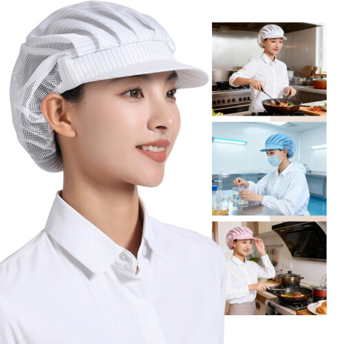 AntiStatic Dust Proof Work Cap for-Navy blue half net 2