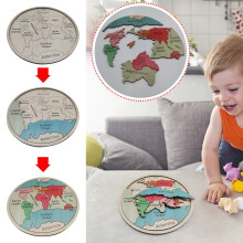 Wooden Continent Puzzle for Kids – Educational Geography