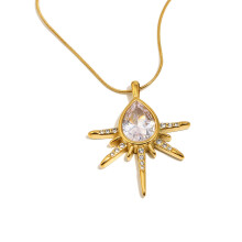Fashionable Zircon Accent Necklace In Unique Waterdrop Design