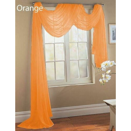 Sheer Voile Window Valance Orange 37" x 216"