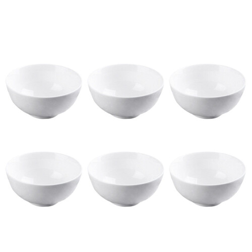 Set van 6 witte porseleinen kommen 1