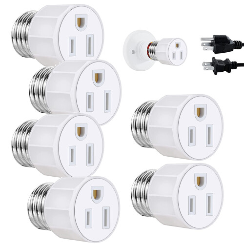 TIFOR E26/E27 3-polige lampfittingadapter