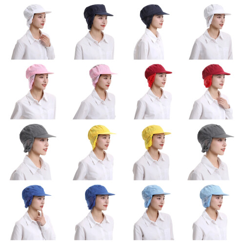 Chefs Hat Flat Top Cotton Oil Proof Various-White Mesh top hat 1