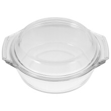 Ronde glazen ovenschaal met deksel