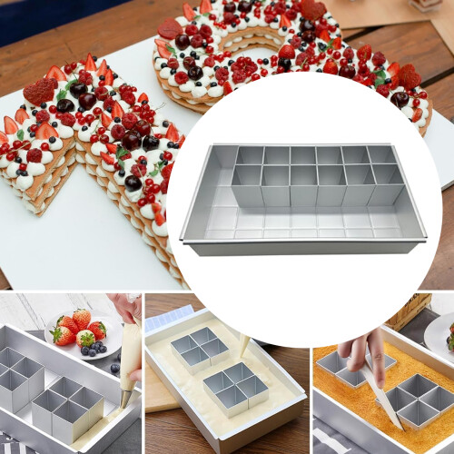 Portable Aluminum Alloy Rectangular Cake Molds Baking Tray With 1