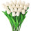 Lalele artificiale roz, 34 cm, 10 buc. 1