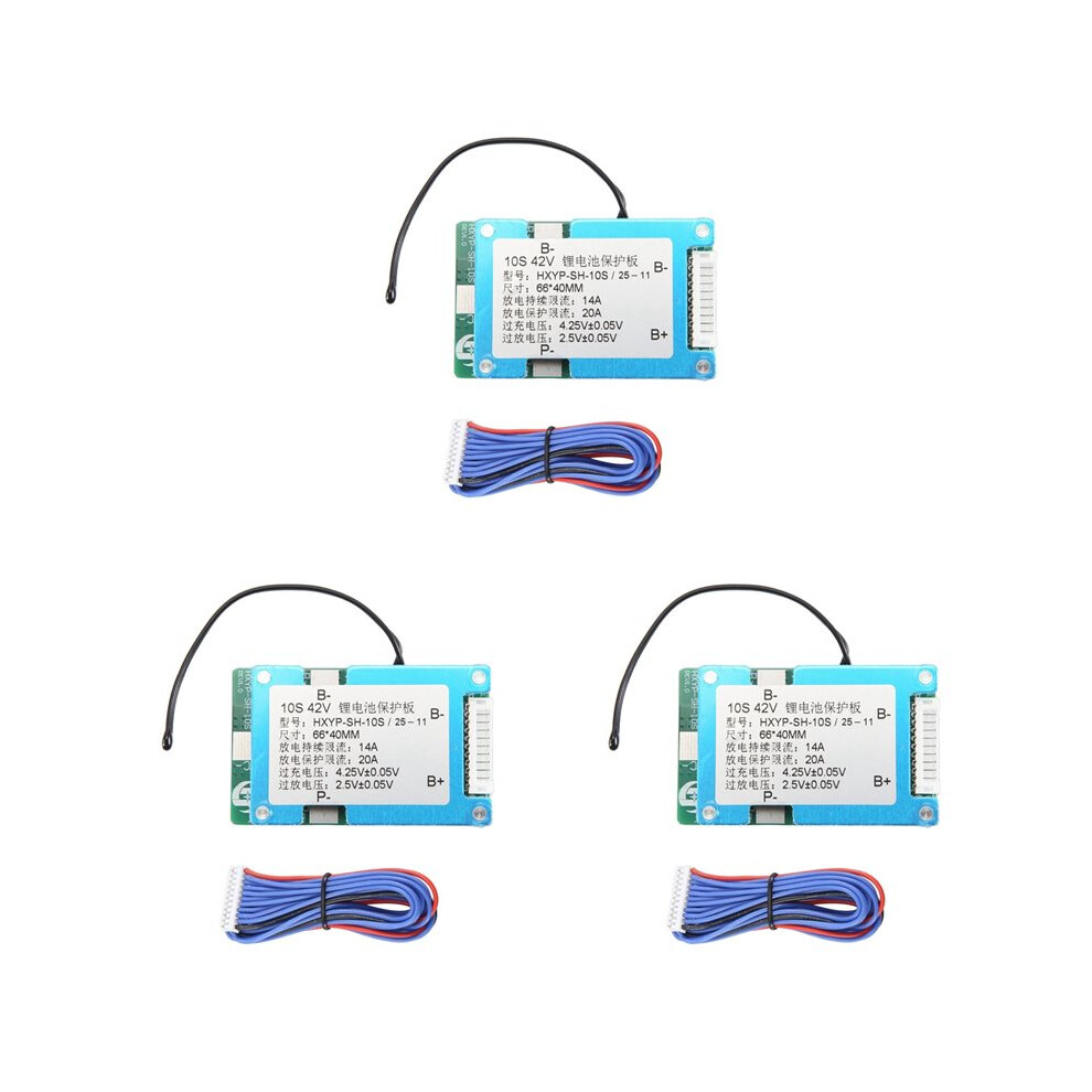 3X 10S 42V 15A For Bms Polymer Cell 18650 Lithium Battery Protection Board With Balance Built-In Temperature Control 6033805469233