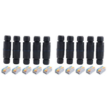 Scatola di Giunzione Impermeabile IP68 da 10 Pezzi, Connettore per Cavo Elettrico Esterno per Gamma di Cavi da 3,5-10 mm (CA 250 V, 16 A) A 4 Pin