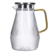 Brocca in vetro con manico e coperchio, 1,5 l