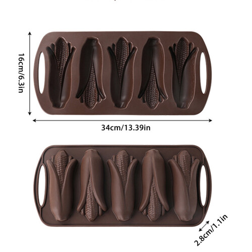 Forma de silicone para pão de milho com 6 cavidades 2