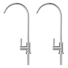 2pcs 1/4inch Kitchen Sink Faucet Tap Chrome Reverse Osmosis Drinking Water Filter Rotation Faucet Fast Connection