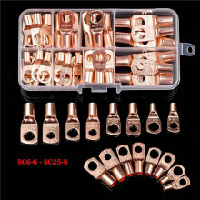 350 Stuks Draadschoenconnectorring SC6-25 Koperen Connectoren Blote Kabel Elektrische Krimpterminalconnectorkit