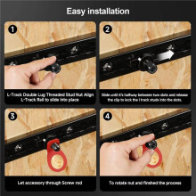 32 Pcs L-Track Double Lug Threaded Stud Nut Fitting Tie Down Used with L Track Rail for Truck Bed,Trailer Cargo
