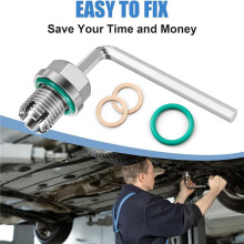 3pcs M14.1-1.5 X 15mm Oversize Piggyback Oil Drain Plug, Kit de Reparo de Rosca de Cárter de Óleo Autoatarraxante de Aço Inoxidável
